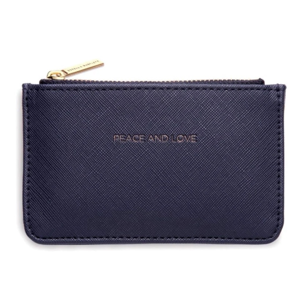 ESTELLA BARTLETT PEACE AND LOVE RECTANGLE COIN PURSE - NAVY